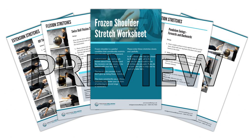 Frozen Shoulder Stretch Worksheet Preview Pic